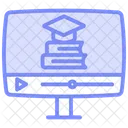 Icone De Linha Duotonica De Cursos On Line Icon