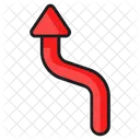 Curve Arrow Zigzag Icon
