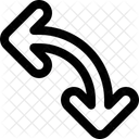 Curve left and down  Icon
