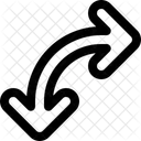 Curve right and down  Icon