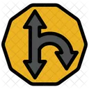 Curve Turn Sign  Icon