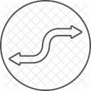 곡선 화살표 얇은선 아이콘 아이콘