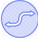 Curved Arrow Duotone Line Icon Icon