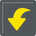 Curved Down Arrow Way Icon