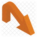 Curved Down Arrow Directional Arrows Icon