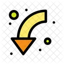 Curved Down Arrow  Icon