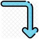 Curved down Arrow  Icon