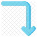 Curved down Arrow  Icon