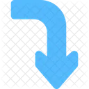 Curved Down Navigational Icon
