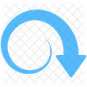 Curved Down Navigational Icon