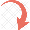 Curved Down Navigational Icon