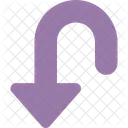 Curved Down Signpost Icon