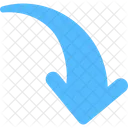 Curved Down Navigational Icon