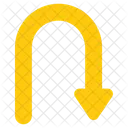 Curved Down Arrow  Icon