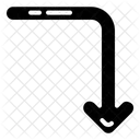 Curved Down Arrow Direction Icon