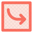 Curved down right arrow  Icon