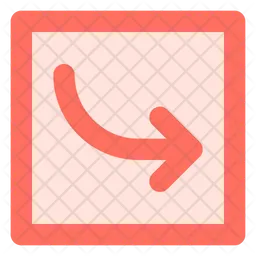 Curved down right arrow  Icon