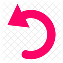 Curved Left Way Sign Icon
