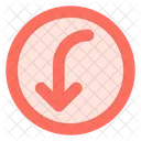 Curved left down arrow  Icon