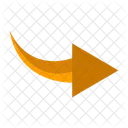 Curved Right Arrow Way Icon