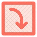Curved right down arrow  Icon