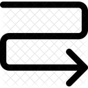 Interface Setas Curvas Direita Seta De Cobra Lateral Diagrama Direita Ícone