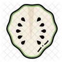 Custard Apple Slice Fruit Icon