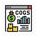 Custo de mercadorias on-line  Ícone