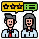 Business Man Review Woman Icon