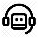 Customer Service Headphone Robot Icon