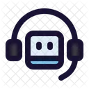 Customer Service Headphone Robot Icon
