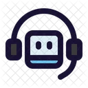 Customer Service Headphone Robot Icon