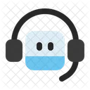 Customer Service Headphone Robot Icon