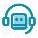 Customer Service Headphone Robot Icon