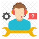 Customer Service Representative Helpline Hotline Icon