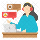 Customer Service Representative Helpline Hotline Icon