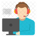 Customer Service Representative Online Helpline Online Hotline Icon