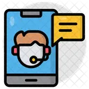 Customer Service Representative Mobile Helpline Mobile Hotline Icon
