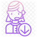Support Download M Customer Support Female Operator Icon