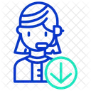 Support Download M Customer Support Female Operator Icon