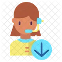 Support Download M Customer Support Female Operator Icon