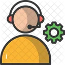 Customer Support Gear Service Icon