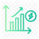 Custos De Energia Seta Para Cima Grafico De Barras Ícone