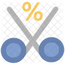 Cut Percentage Scissor Icon