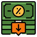 Cutinterestrate Lowinterestrate Interest Interestdecrease Deflation Icon