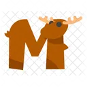 Cute Alphabet M Animal  Icon