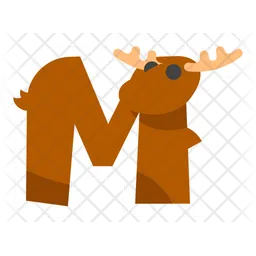 Cute Alphabet M Animal  Icon