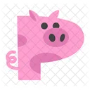 Cute Alphabet P Animal  Icon