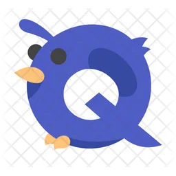 Cute Alphabet Q Animal  Icon