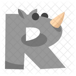 Cute Alphabet R Animal  Icon